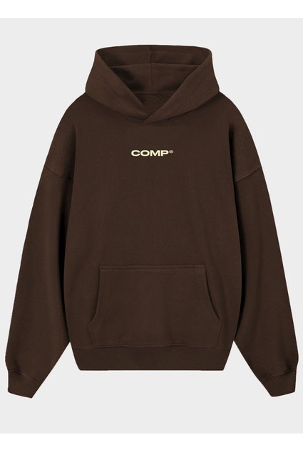 moletom oversized logo frente marrom