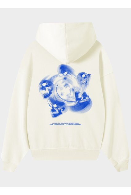 casaco moletom oversized skull costas off white